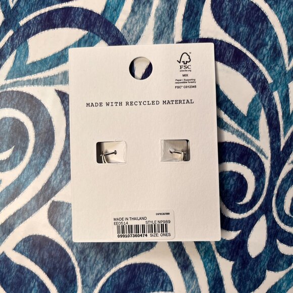 MADEWELL Demi-Fine Puffy Hoop Earrings $52.00 Sterling Silver np989 - Picture 4 of 5